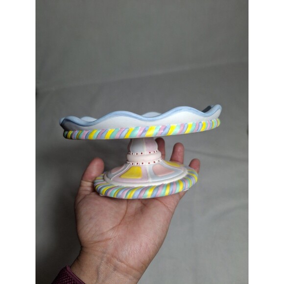 Retired PartyLite Celebration Cake Tealight Candle Holder Ceramic 7.5" - Picture 5 of 10